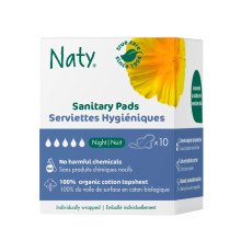 Одноразові гігієнічні жіночі прокладки Night  торговельної марки “ NATY”, 10 шт.