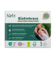 Одноразові дитячі підгузки BioEmbrace "NATY". Розмір 1 (2-5 кг.), 25шт. в упаковці.