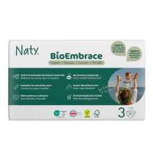 Одноразовые детские подгузники BioEmbrace "NATY". Размер 3 (4-9 кг.), 50 шт. в упаковке.