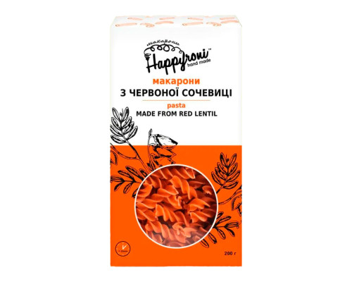 Спіральки з червоної сочевиці, 200 г